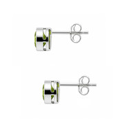 1.68&nbsp;Ct.Tw.Total Carat Weight Green (Lime Green) Peridot Studs Earrings, Silver Image
