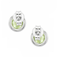 1.68&nbsp;Ct.Tw.Total Carat Weight Green (Lime Green) Peridot Studs Earrings, Silver Image