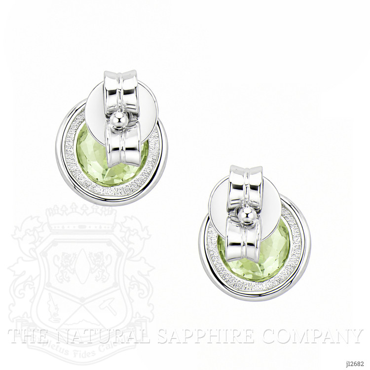 1.68 Ct.Tw. Green (Lime Green) Peridot Studs Earrings, Silver