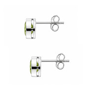 1.62&nbsp;Ct.Tw.Total Carat Weight Green (Lime Green) Peridot Studs Earrings, Silver Image