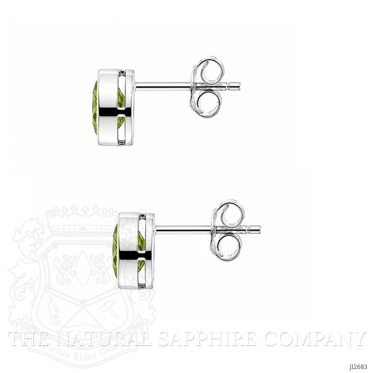 1.62 Ct.Tw. Green (Lime Green) Peridot Studs Earrings, Silver