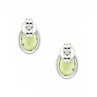1.62&nbsp;Ct.Tw.Total Carat Weight Green (Lime Green) Peridot Studs Earrings, Silver Image