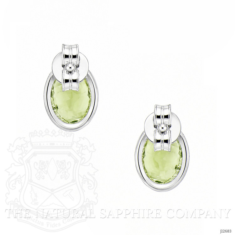 1.62 Ct.Tw. Green (Lime Green) Peridot Studs Earrings, Silver