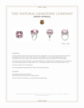41.73 Ct. Pink Kunzite and Natural Diamond Halo Ring, 14K White Gold Appraisal