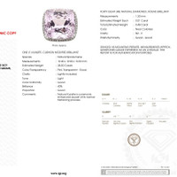 41.73 Ct. Pink Kunzite and Natural Diamond Halo Ring, 14K White Gold Scan Report
