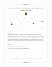 1.18 Ct. Emerald and Natural Diamond Accent Stones Pendant, Platinum & 18K Yellow Appraisal