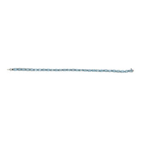 11.89 Ct.Tw.Total Carat Weight Blue Aquamarine and Natural Diamond Tennis/Line Bracelet, 18K White Gold Image
