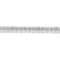 11.89&nbsp;Ct.Tw.Total Carat Weight Blue Aquamarine and Natural Diamond Tennis/Line Bracelet, 18K White Gold Image