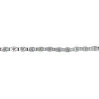 11.89 Ct.Tw.Total Carat Weight Blue Aquamarine and Natural Diamond Tennis/Line Bracelet, 18K White Gold Image
