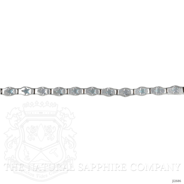 11.89 Ct.Tw. Blue Aquamarine and Natural Diamond Tennis/Line Bracelet, 18K White Gold