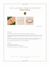 5.77&nbsp;Ct.Tw.Total Carat Weight Ruby and Natural Diamond Tennis/Line Bracelet, 14K Yellow Gold Appraisal