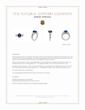 4.06 Ct. Blue Sapphire and Natural Diamond Pave Ring, 14K White Gold Appraisal
