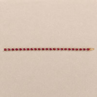 11.77&nbsp;Ct.Tw.Total Carat Weight Ruby and Natural Diamond Tennis/Line Bracelet, 14K Yellow Gold Image