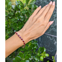11.77 Ct.Tw.Total Carat Weight Ruby and Natural Diamond Tennis/Line Bracelet, 14K Yellow Gold Life Style