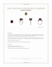 6.70 Ct. Red Garnet and Natural Diamond Pave Ring, Platinum 950 Appraisal