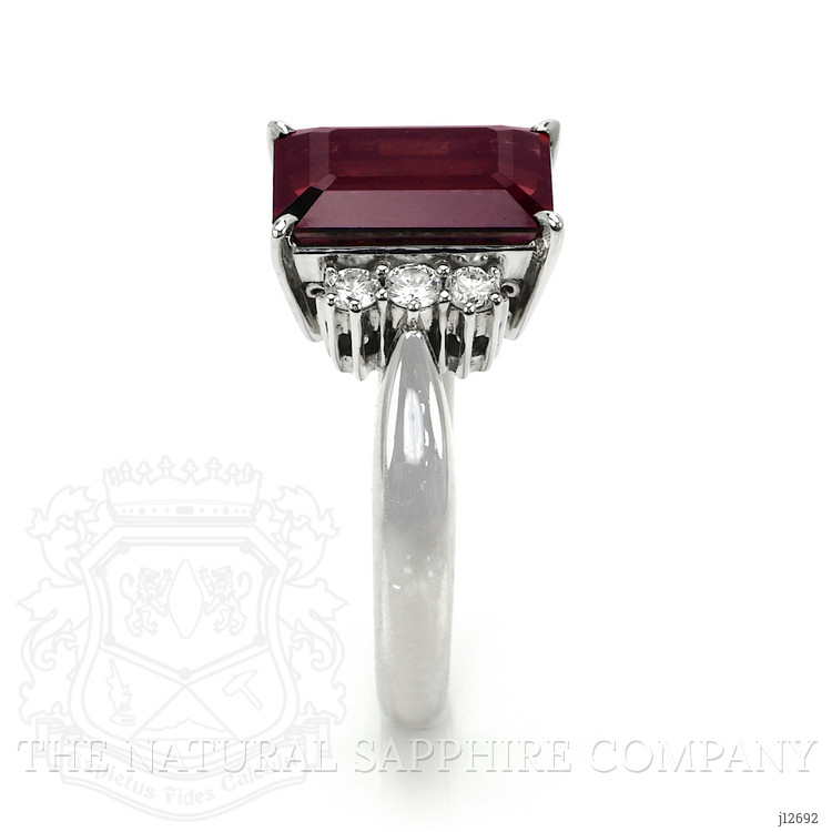 6.70 Ct. Red Garnet and Natural Diamond Pave Ring, Platinum 950