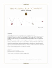 1.91 Ct. Ruby and Natural Diamond Pave Pendant, Platinum 950 Appraisal