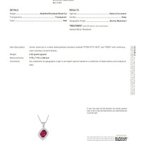 1.91 Ct. Ruby and Natural Diamond Pave Pendant, Platinum 950 Scan Report