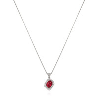 1.91 Ct. Ruby and Natural Diamond Pave Pendant, Platinum 950 Image