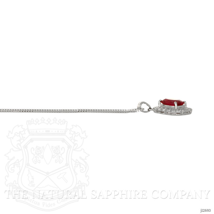 1.91 Ct. Ruby and Natural Diamond Pave Pendant, Platinum 950