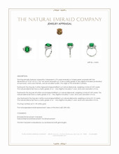 4.70 Ct. Emerald and Natural Diamond Pave Ring, 14K White Gold Appraisal