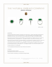 3.49 Ct. Emerald and Natural Diamond Pave Ring, 14K White Gold Appraisal