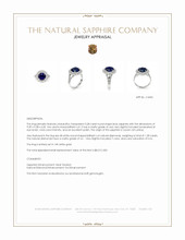 3.28 Ct. Blue Sapphire and Natural Diamond Pave Ring, 14K White Gold Appraisal