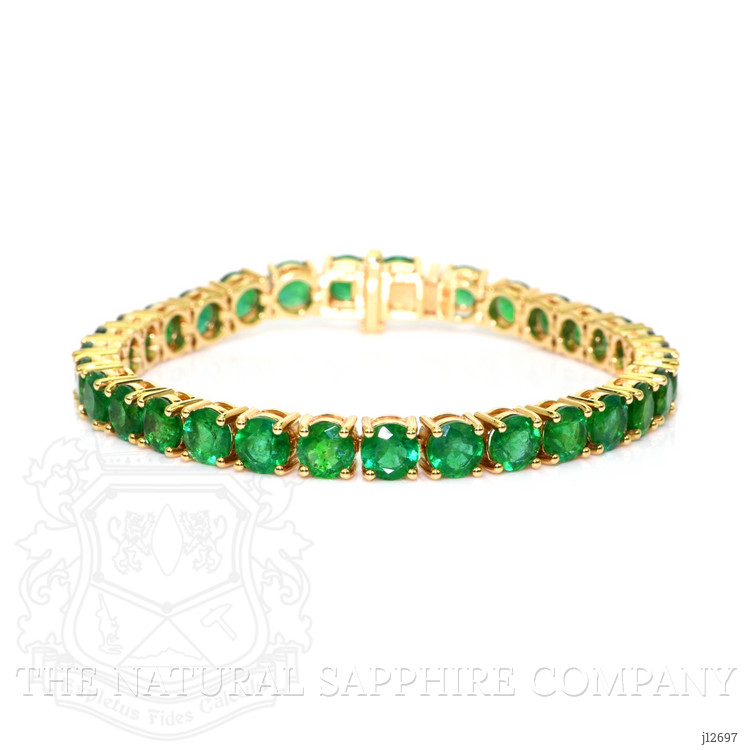 19.24 Ct.Tw. Emerald Tennis/Line Bracelet, 14K Yellow Gold