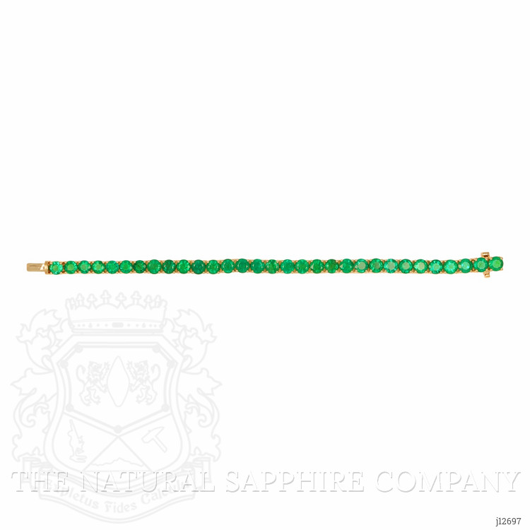 19.24 Ct.Tw. Emerald Tennis/Line Bracelet, 14K Yellow Gold