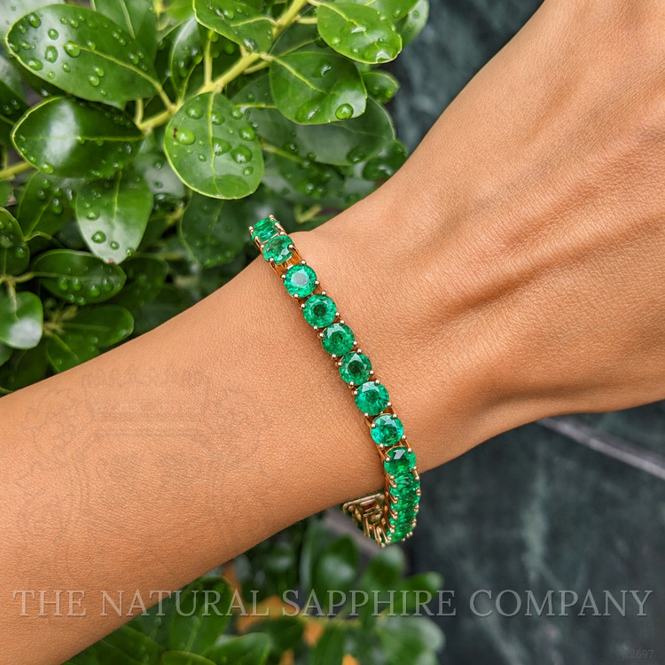 19.24 Ct.Tw. Emerald Tennis/Line Bracelet, 14K Yellow Gold