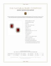 3.91 Ct.Tw.Total Carat Weight Ruby and Natural Diamond Pave Earrings, 14K White Gold Scan Report