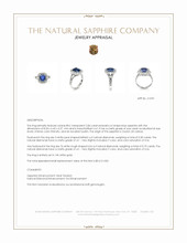 2.86 Ct. Blue Sapphire and Natural Diamond Pave Ring, 14K White Gold Appraisal