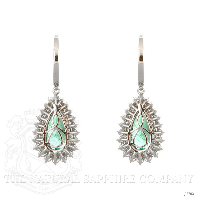 8.41 Ct.Tw. Emerald and Natural Diamond Pave Earrings, 14K White & Yellow