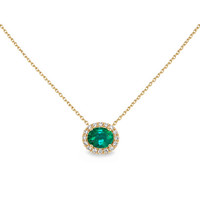 0.60 Ct. Emerald 18K Yellow Gold necklace