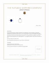 3.04 Ct. Blue Sapphire and Natural Diamond Three Stone Ring, Platinum 950 Appraisal