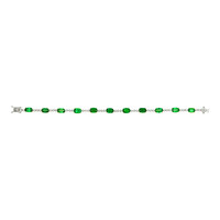 11.56 Ct.Tw.Total Carat Weight Tsavorite Garnet and Natural Diamond Tennis/Line Bracelet, 18K White & Yellow Image