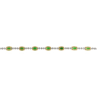 11.56 Ct.Tw.Total Carat Weight Tsavorite Garnet and Natural Diamond Tennis/Line Bracelet, 18K White & Yellow Image