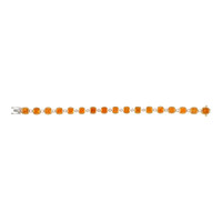 27.82&nbsp;Ct.Tw.Total Carat Weight Orange Spessartite Garnet and Natural Diamond Tennis/Line Bracelet, 18K White & Yellow Image