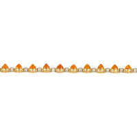 27.82 Ct.Tw.Total Carat Weight Orange Spessartite Garnet and Natural Diamond Tennis/Line Bracelet, 18K White & Yellow Image