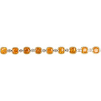 27.82 Ct.Tw.Total Carat Weight Orange Spessartite Garnet and Natural Diamond Tennis/Line Bracelet, 18K White & Yellow Image