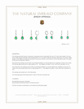 4.97&nbsp;Ct.Tw.Total Carat Weight Emerald and Natural Diamond Drops Earrings, 18K White Gold Appraisal
