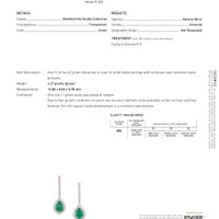4.97&nbsp;Ct.Tw.Total Carat Weight Emerald and Natural Diamond Drops Earrings, 18K White Gold Scan Report