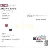 10.46 Ct. Ruby and Natural Diamond Accent Stones Ring, 18K White & Yellow Scan Report
