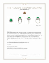 3.74 Ct. Emerald and Natural Diamond Pave Ring, Platinum 950 Appraisal