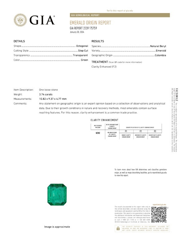 3.74 Ct. Emerald and Natural Diamond Pave Ring, Platinum 950
