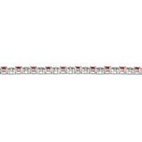6.46 Ct.Tw.Total Carat Weight Ruby and Natural Diamond Tennis/Line Bracelet, Platinum 600 Image