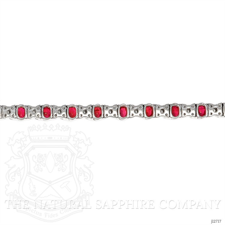 6.46 Ct.Tw. Ruby and Natural Diamond Tennis/Line Bracelet, Platinum 600
