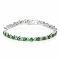 4.00&nbsp;Ct.Tw.Total Carat Weight Emerald and Natural Diamond Tennis/Line Bracelet, Platinum 600 Video