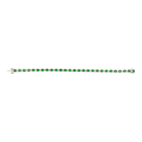 4.00 Ct.Tw.Total Carat Weight Emerald and Natural Diamond Tennis/Line Bracelet, Platinum 600 Image