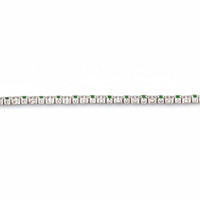 4.00&nbsp;Ct.Tw.Total Carat Weight Emerald and Natural Diamond Tennis/Line Bracelet, Platinum 600 Image
